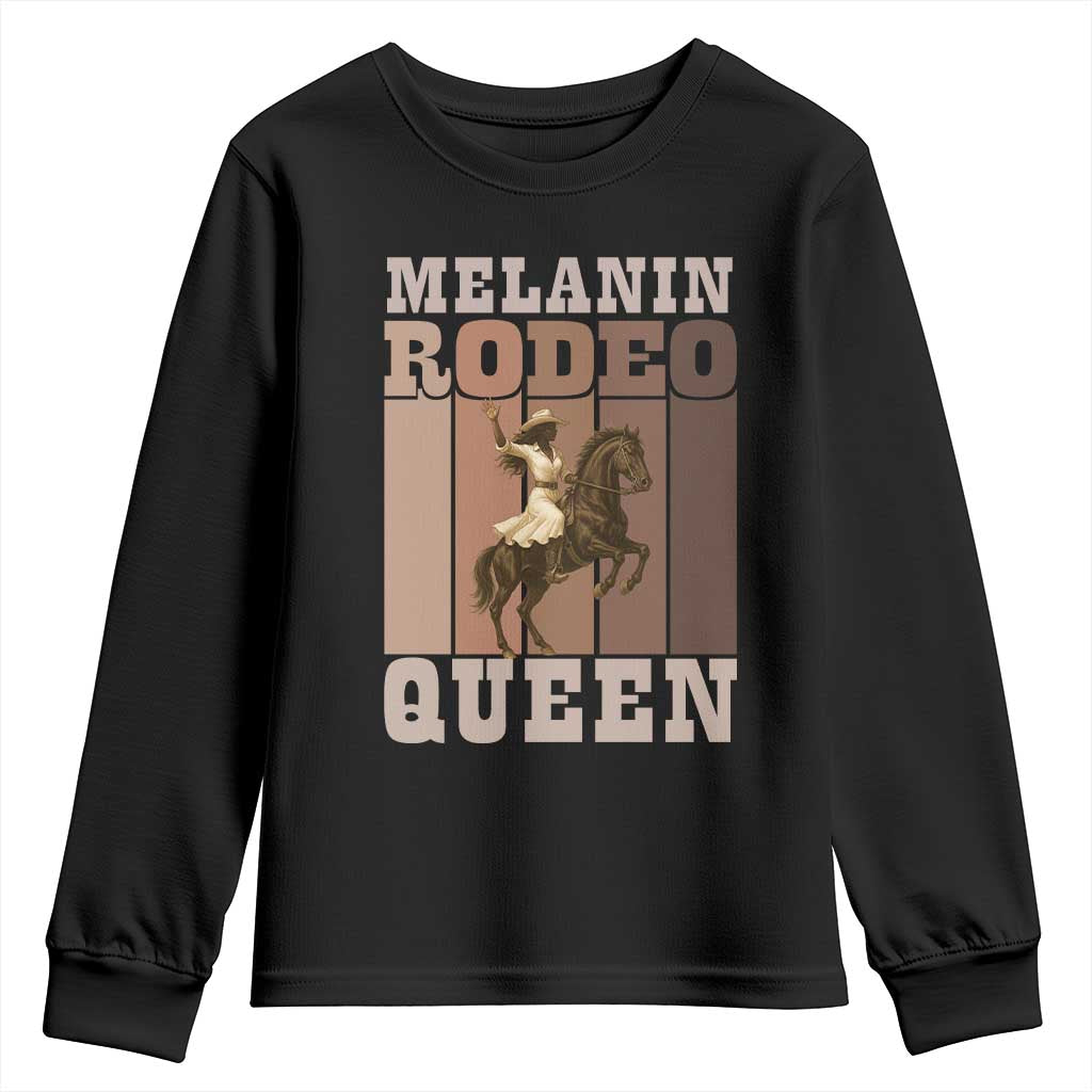 African American Cowgirl Youth Sweatshirt Melanin Rodeo Queen Western Country - Wonder Print Shop
