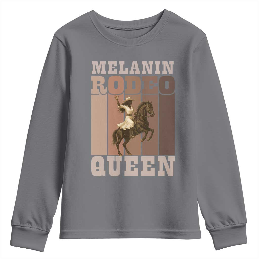 African American Cowgirl Youth Sweatshirt Melanin Rodeo Queen Western Country - Wonder Print Shop