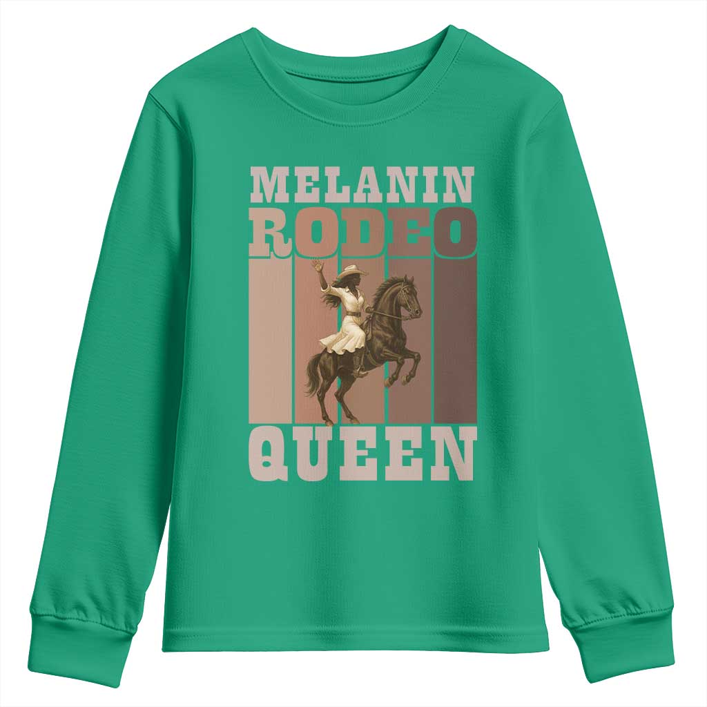 African American Cowgirl Youth Sweatshirt Melanin Rodeo Queen Western Country - Wonder Print Shop