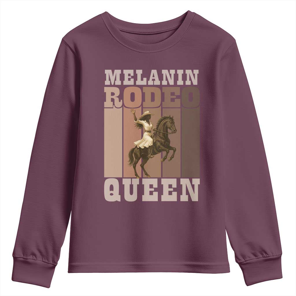 African American Cowgirl Youth Sweatshirt Melanin Rodeo Queen Western Country - Wonder Print Shop
