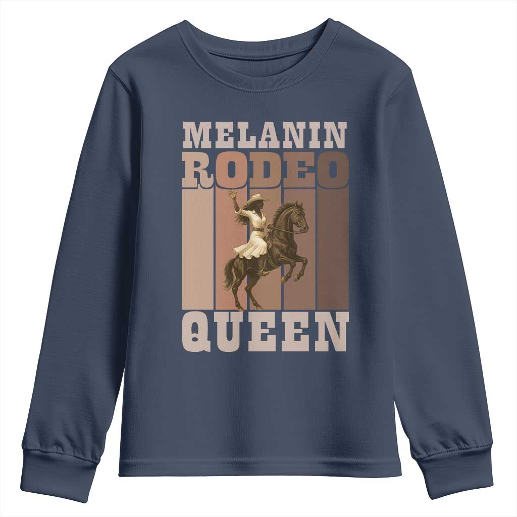African American Cowgirl Youth Sweatshirt Melanin Rodeo Queen Western Country - Wonder Print Shop