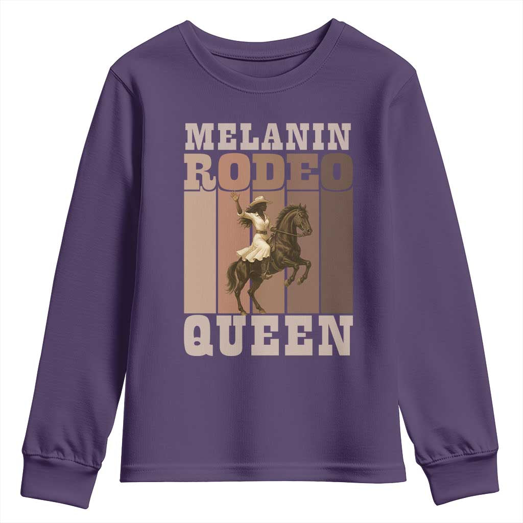 African American Cowgirl Youth Sweatshirt Melanin Rodeo Queen Western Country - Wonder Print Shop
