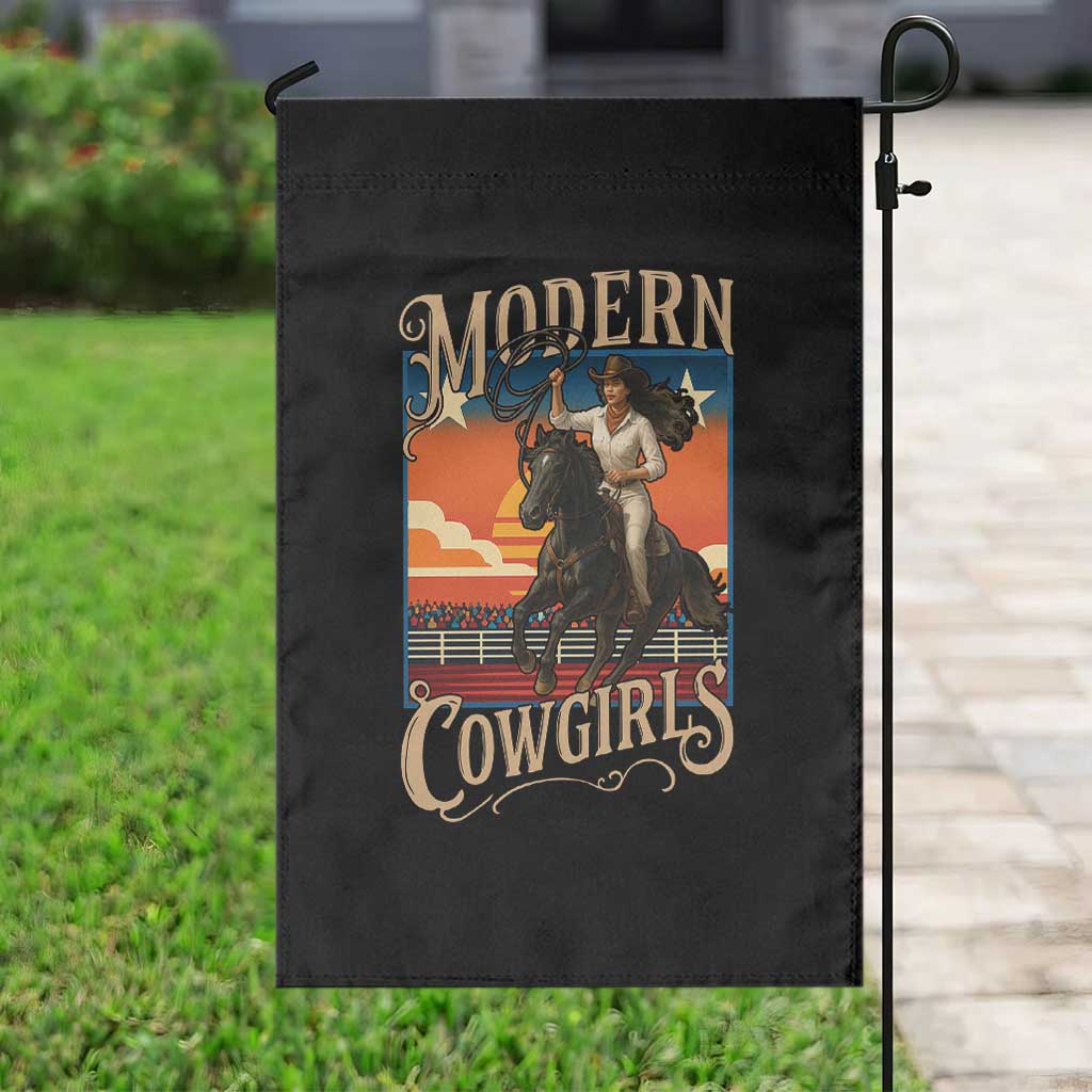 Modern Cowgirls Garden Flag American Woman Western Rodeo - Wonder Print Shop
