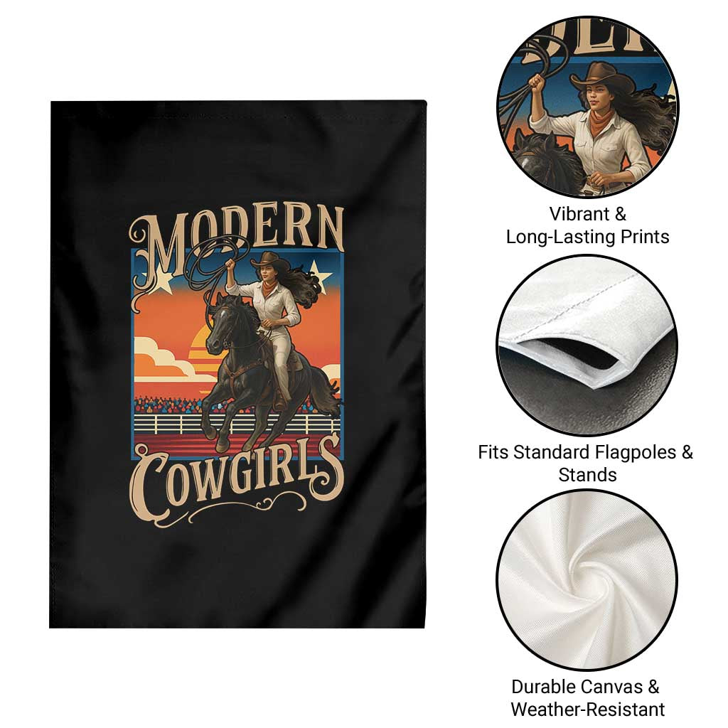 Modern Cowgirls Garden Flag American Woman Western Rodeo - Wonder Print Shop