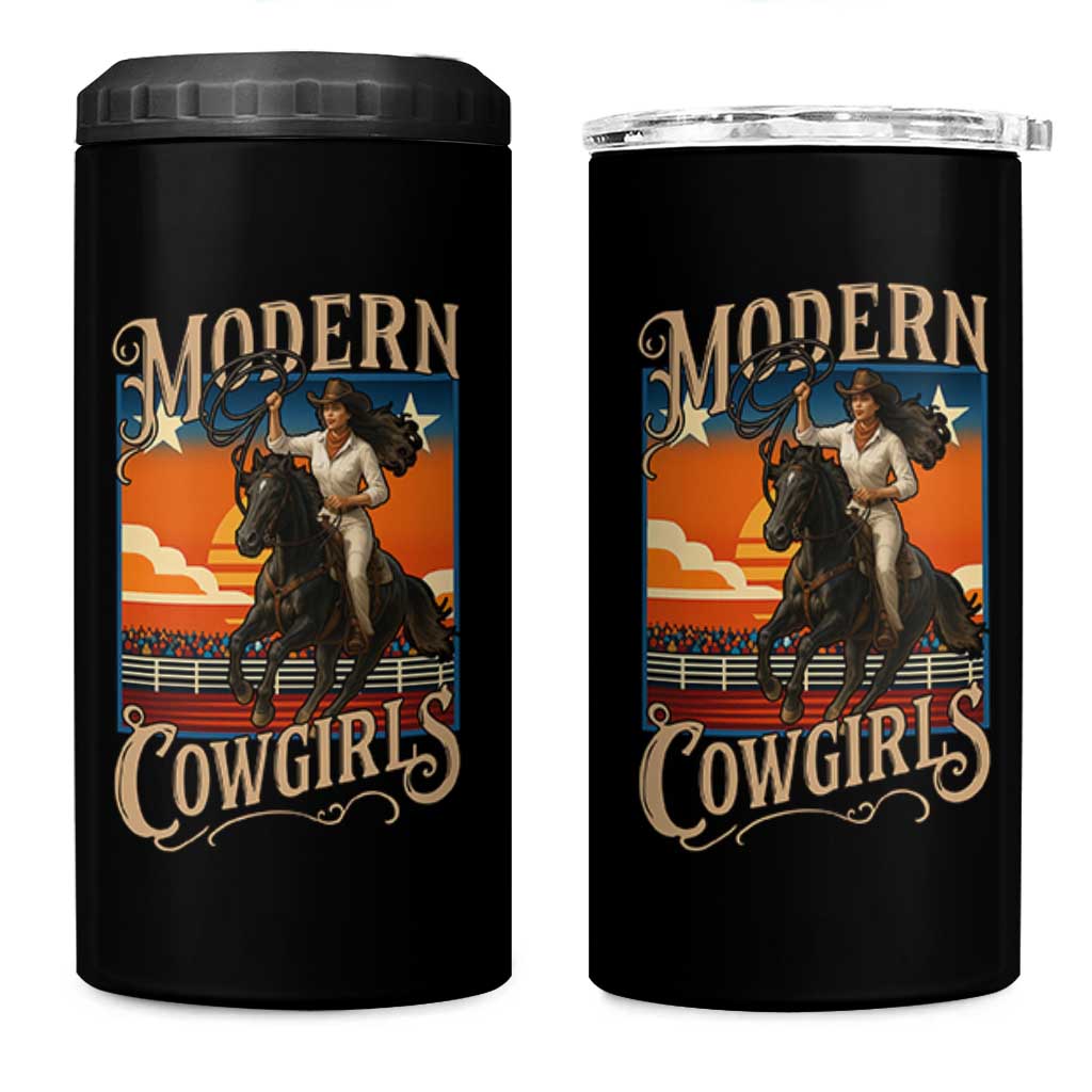 Modern Cowgirls 4 in 1 Can Cooler Tumbler American Woman Western Rodeo