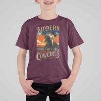 Modern Cowgirls T Shirt For Kid American Woman Western Rodeo - Wonder Print Shop