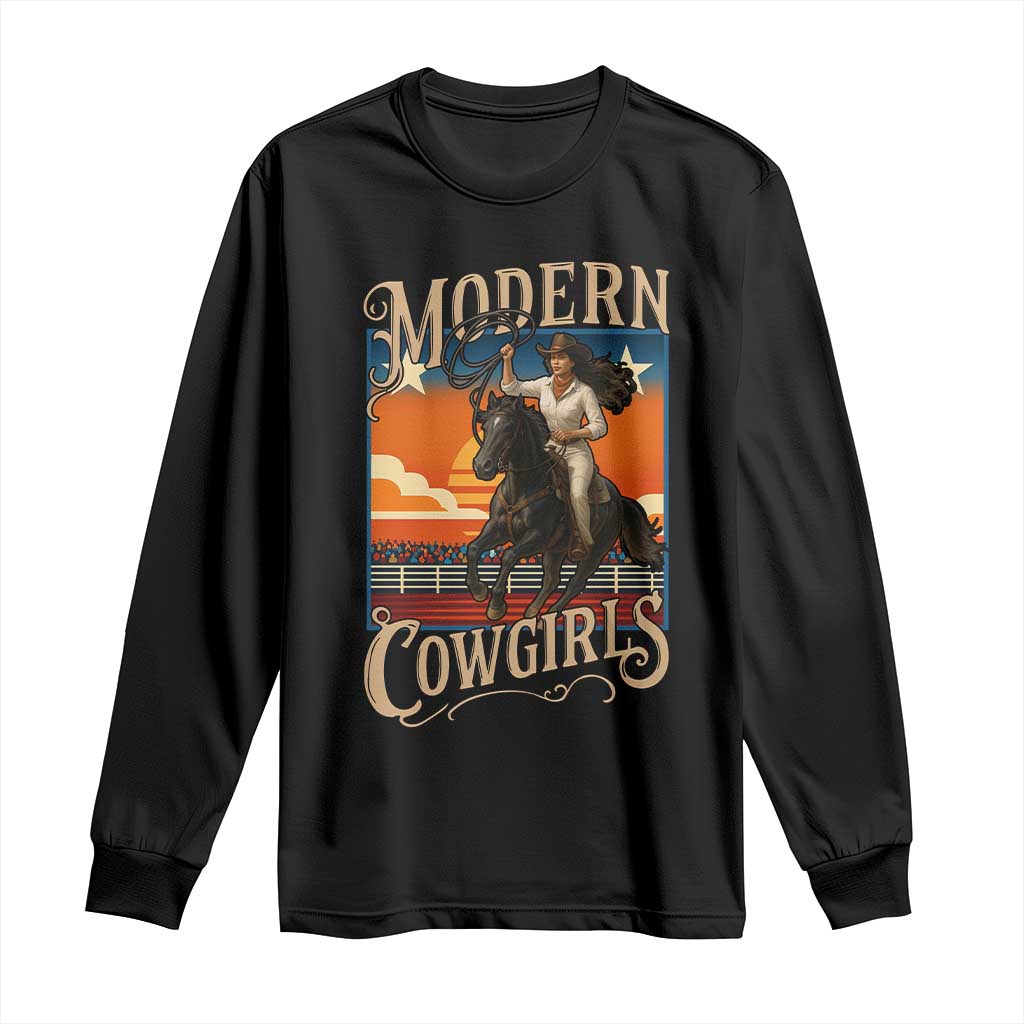 Modern Cowgirls Long Sleeve Shirt American Woman Western Rodeo - Wonder Print Shop