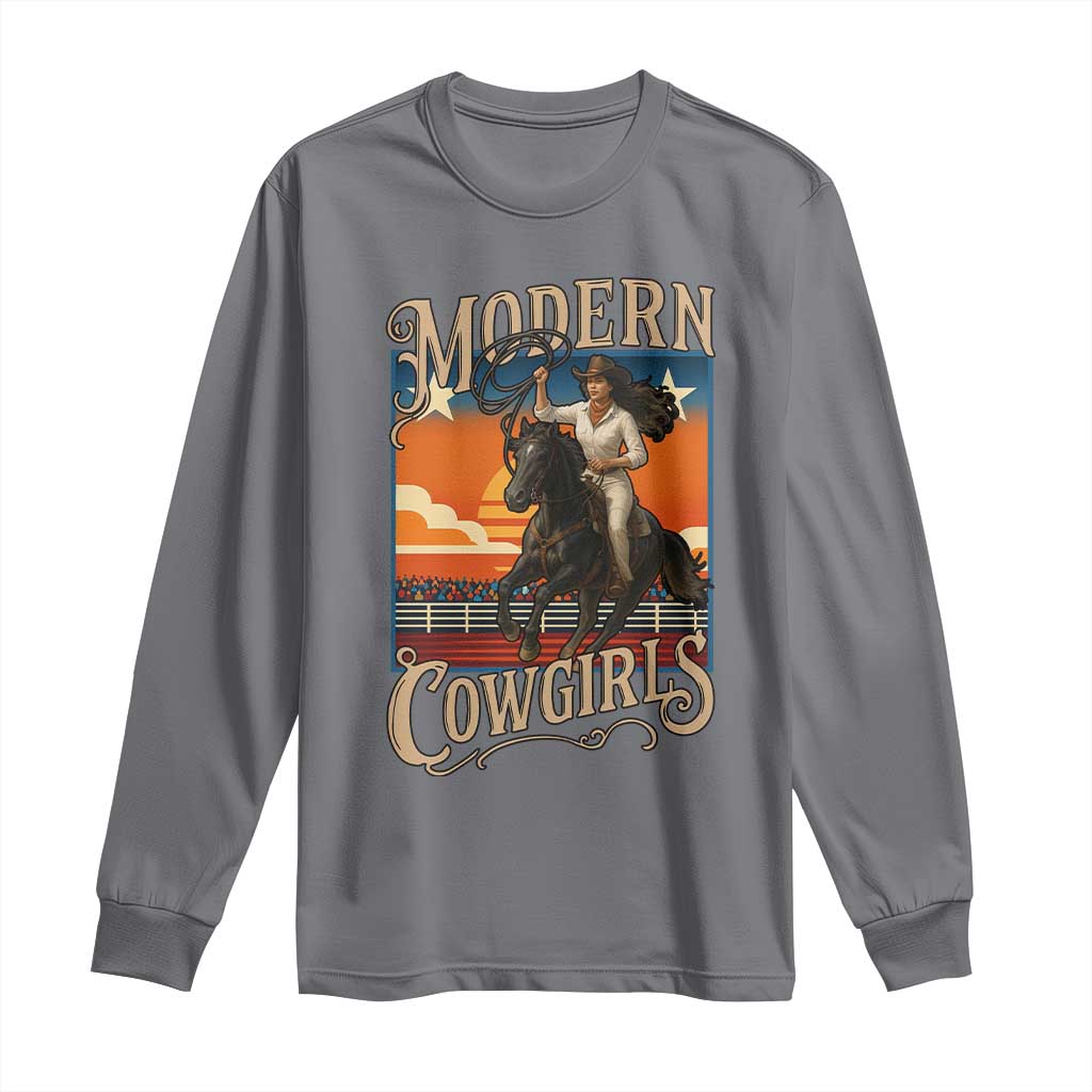 Modern Cowgirls Long Sleeve Shirt American Woman Western Rodeo - Wonder Print Shop