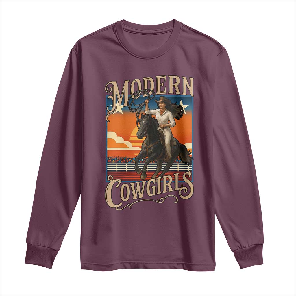 Modern Cowgirls Long Sleeve Shirt American Woman Western Rodeo - Wonder Print Shop