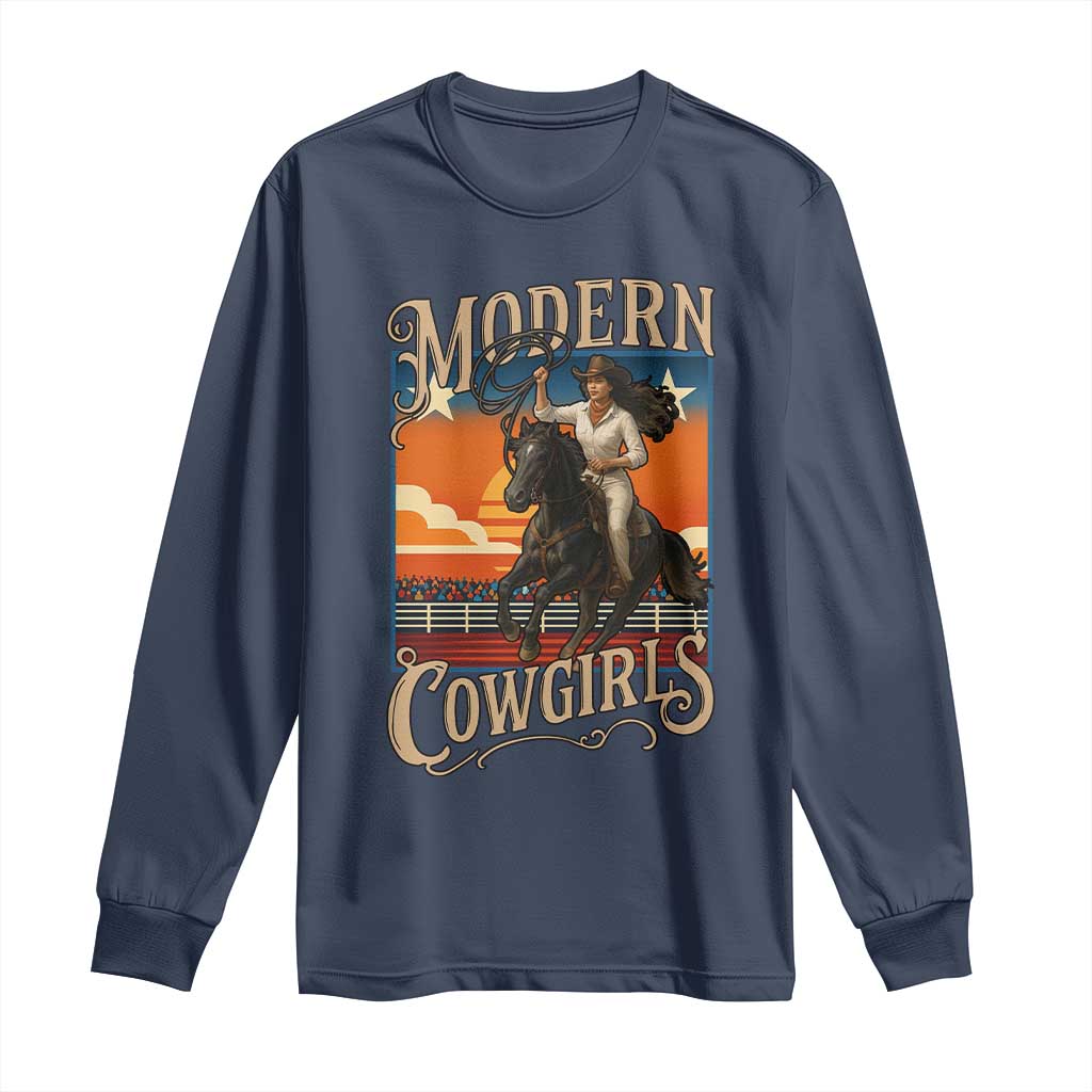 Modern Cowgirls Long Sleeve Shirt American Woman Western Rodeo - Wonder Print Shop