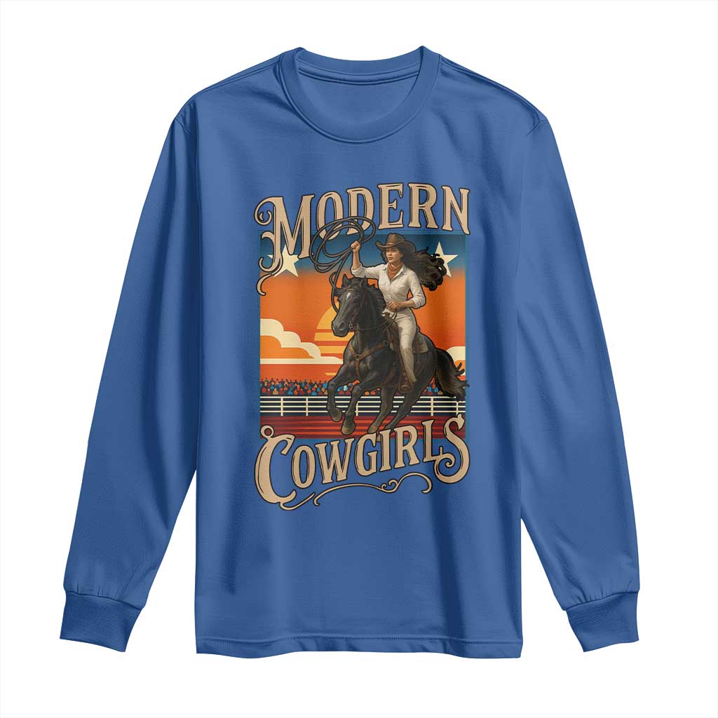 Modern Cowgirls Long Sleeve Shirt American Woman Western Rodeo - Wonder Print Shop