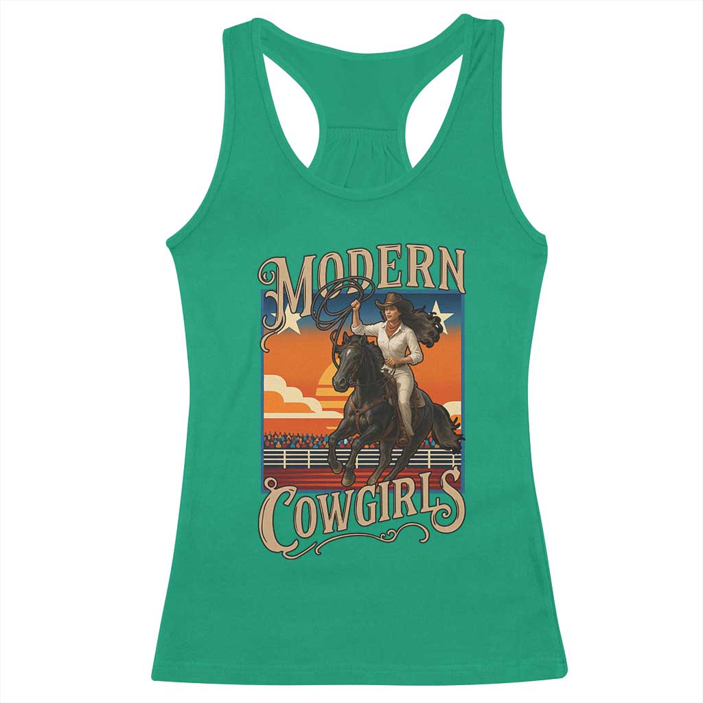 Modern Cowgirls Racerback Tank Top American Woman Western Rodeo - Wonder Print Shop