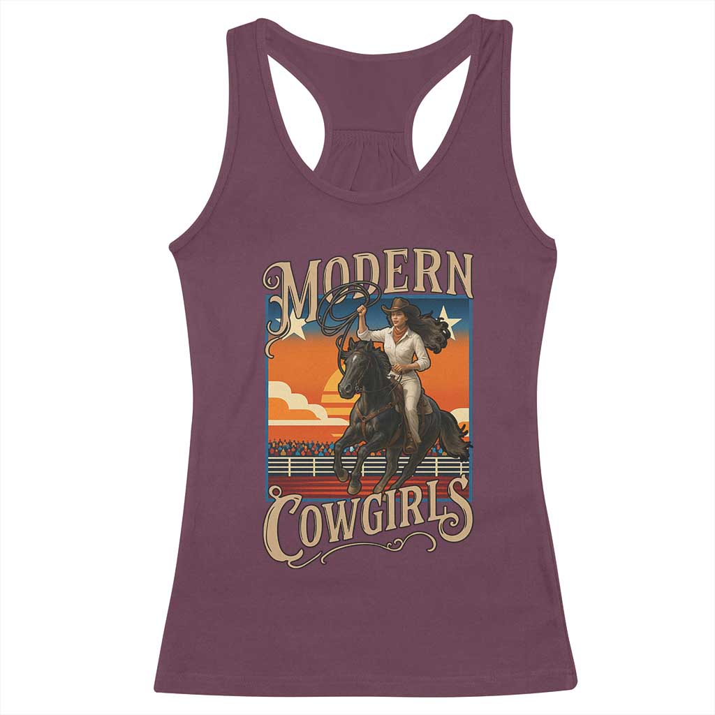 Modern Cowgirls Racerback Tank Top American Woman Western Rodeo - Wonder Print Shop