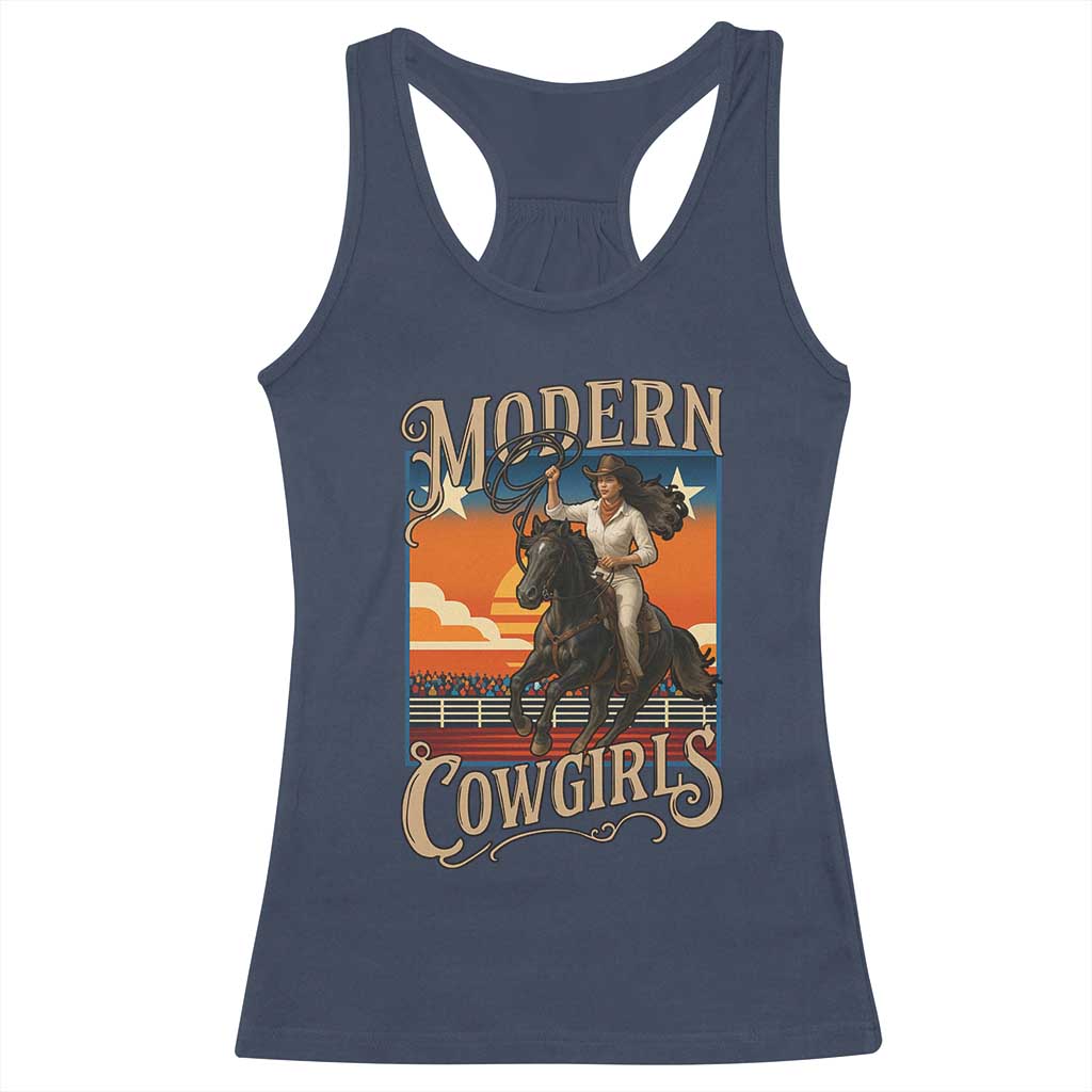 Modern Cowgirls Racerback Tank Top American Woman Western Rodeo - Wonder Print Shop