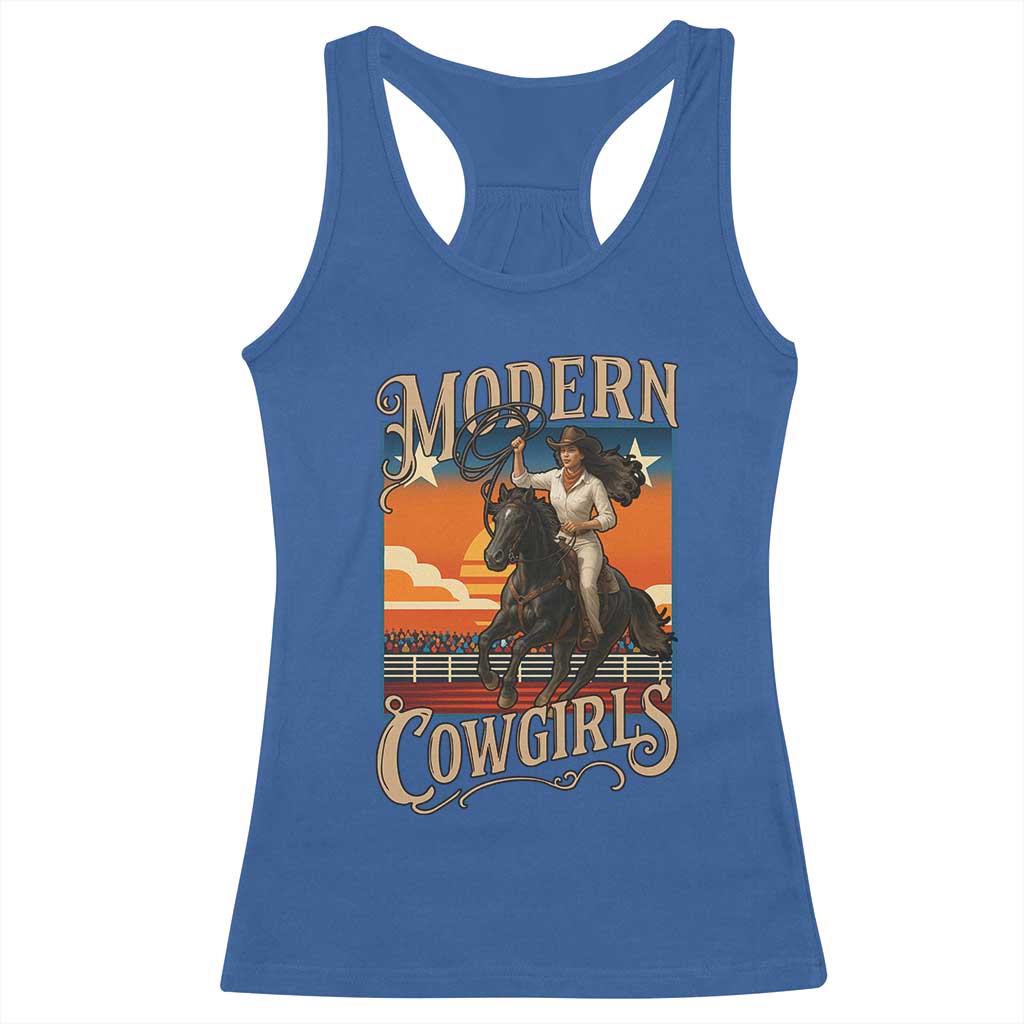 Modern Cowgirls Racerback Tank Top American Woman Western Rodeo - Wonder Print Shop