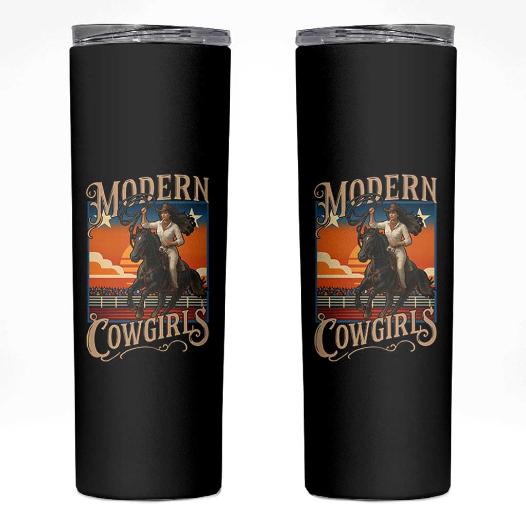 Modern Cowgirls Skinny Tumbler American Woman Western Rodeo