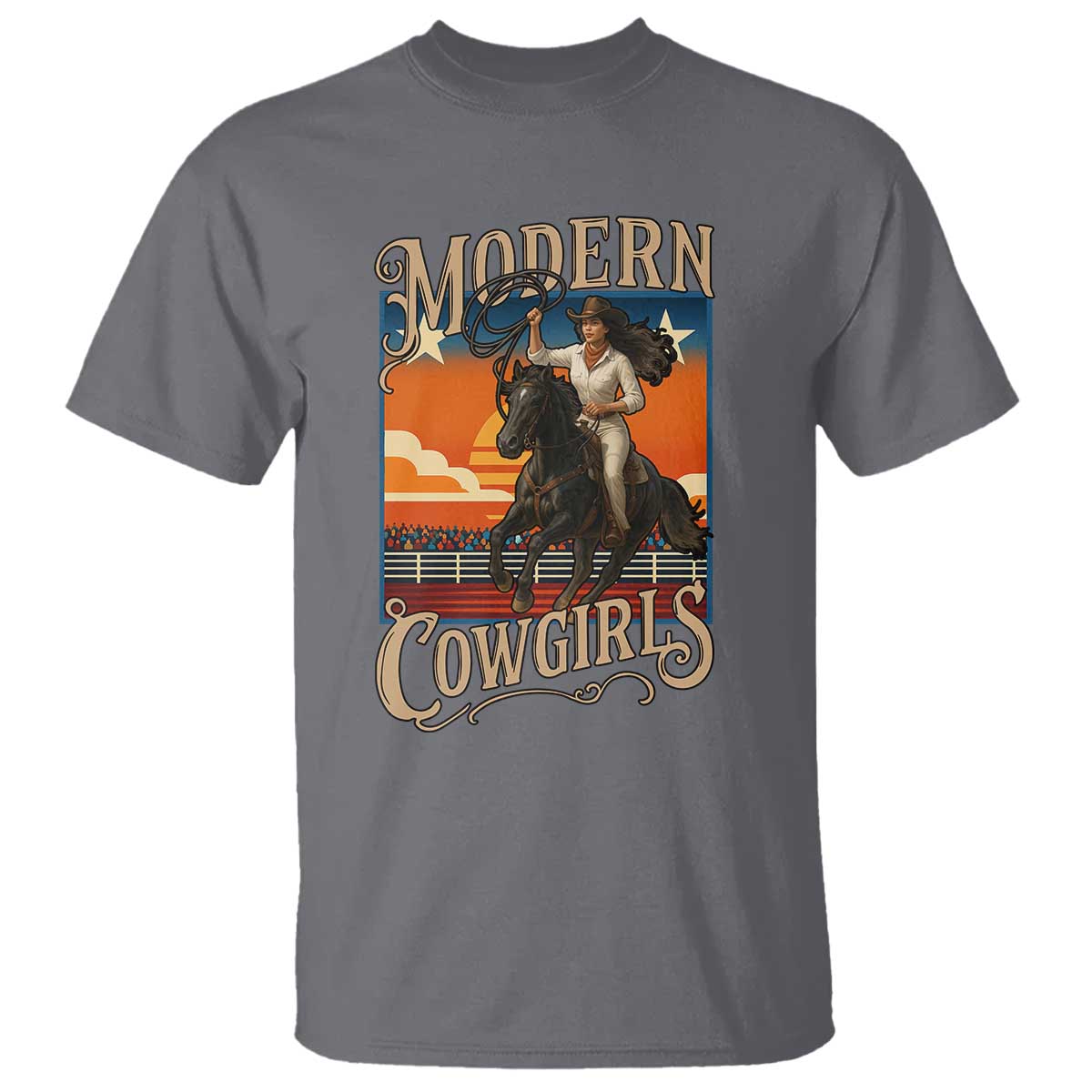 Modern Cowgirls T Shirt American Woman Western Rodeo - Wonder Print Shop