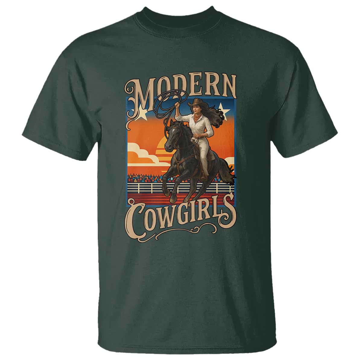 Modern Cowgirls T Shirt American Woman Western Rodeo - Wonder Print Shop