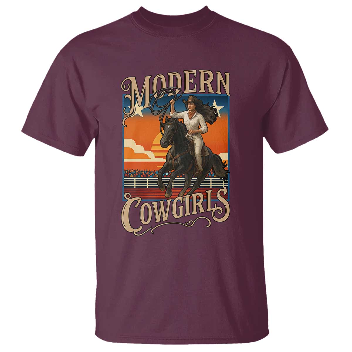 Modern Cowgirls T Shirt American Woman Western Rodeo - Wonder Print Shop