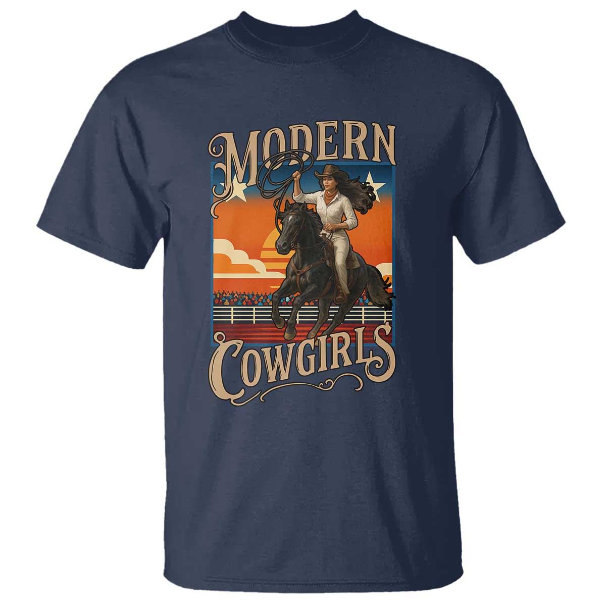 Modern Cowgirls T Shirt American Woman Western Rodeo - Wonder Print Shop