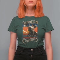 Modern Cowgirls T Shirt For Women American Woman Western Rodeo - Wonder Print Shop