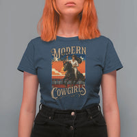 Modern Cowgirls T Shirt For Women American Woman Western Rodeo - Wonder Print Shop