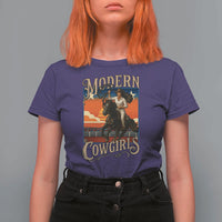 Modern Cowgirls T Shirt For Women American Woman Western Rodeo - Wonder Print Shop