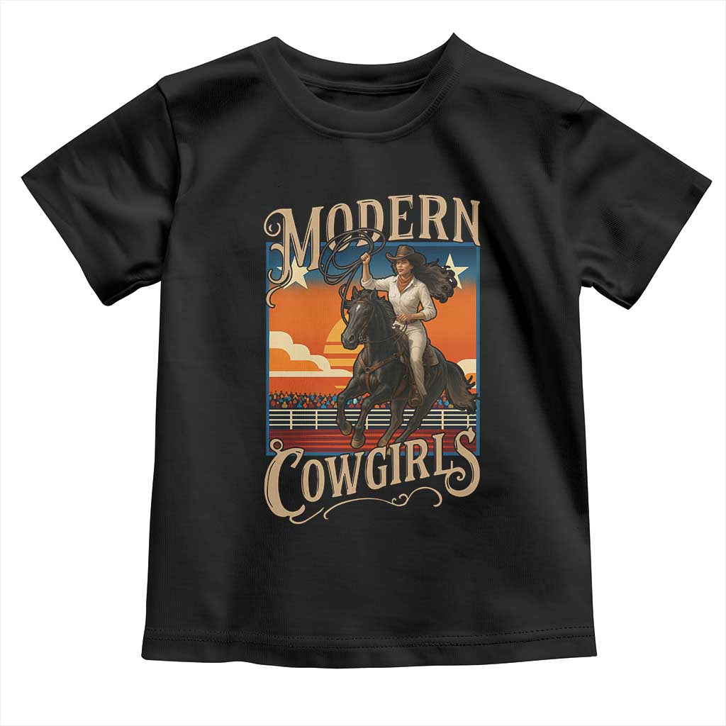 Modern Cowgirls Toddler T Shirt American Woman Western Rodeo - Wonder Print Shop