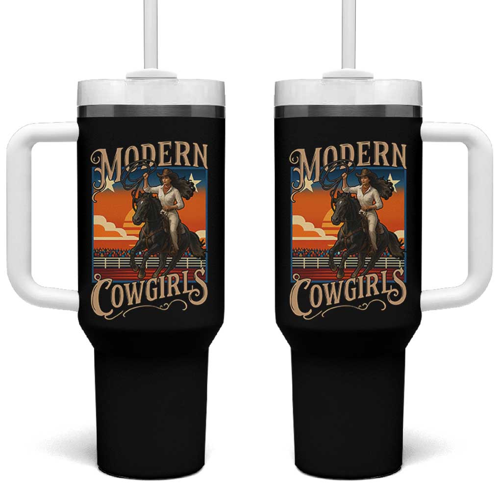 Modern Cowgirls Tumbler With Handle American Woman Western Rodeo