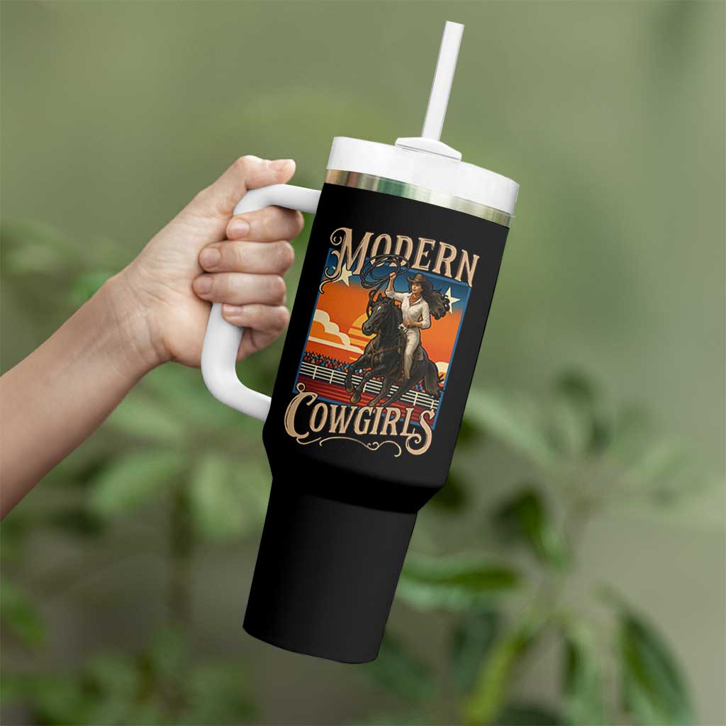 Modern Cowgirls Tumbler With Handle American Woman Western Rodeo