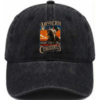 Modern Cowgirls Washed Cotton Baseball Cap American Woman Western Rodeo