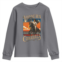 Modern Cowgirls Youth Sweatshirt American Woman Western Rodeo - Wonder Print Shop