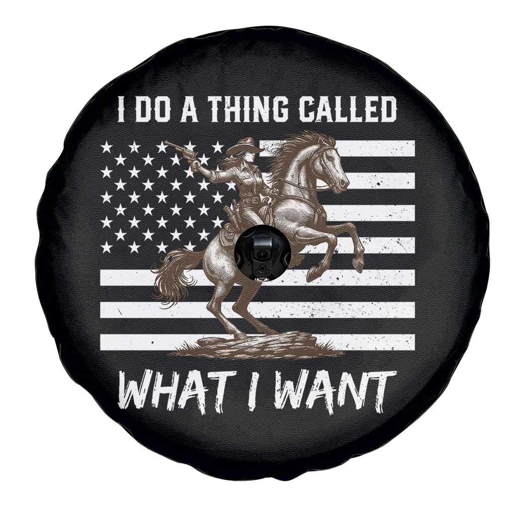 Patriotic Cowgirl Spare Tire Cover I Do A Thing Called What I Want American Flag - Wonder Print Shop