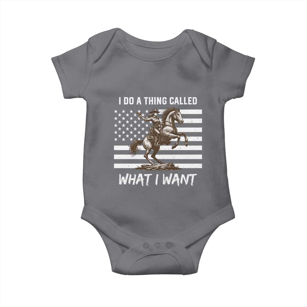 Patriotic Cowgirl Baby Onesie I Do A Thing Called What I Want American Flag - Wonder Print Shop