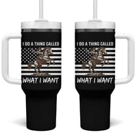 Patriotic Cowgirl Tumbler With Handle I Do A Thing Called What I Want American Flag