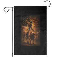 Patriotic Cowboy Garden Flag American Bucking Bull Rider USA Rodeo Art - Wonder Print Shop