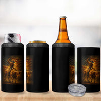 Patriotic Cowboy 4 in 1 Can Cooler Tumbler American Bucking Bull Rider USA Rodeo Art