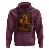 Patriotic Cowboy Hoodie American Bucking Bull Rider USA Rodeo Art - Wonder Print Shop