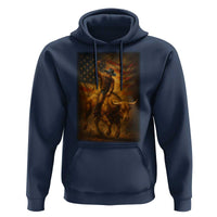 Patriotic Cowboy Hoodie American Bucking Bull Rider USA Rodeo Art - Wonder Print Shop