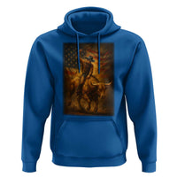 Patriotic Cowboy Hoodie American Bucking Bull Rider USA Rodeo Art - Wonder Print Shop