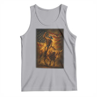 Patriotic Cowboy Tank Top American Bucking Bull Rider USA Rodeo Art - Wonder Print Shop