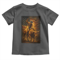 Patriotic Cowboy Toddler T Shirt American Bucking Bull Rider USA Rodeo Art - Wonder Print Shop