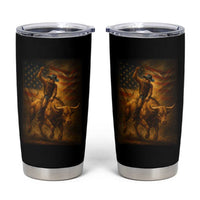 Patriotic Cowboy Tumbler Cup American Bucking Bull Rider USA Rodeo Art