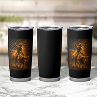 Patriotic Cowboy Tumbler Cup American Bucking Bull Rider USA Rodeo Art