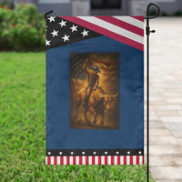 Patriotic Cowboy Garden Flag American Bucking Bull Rider USA Rodeo Art