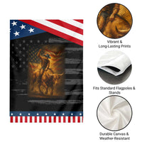 Patriotic Cowboy Garden Flag American Bucking Bull Rider USA Rodeo Art