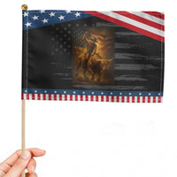 Patriotic Cowboy Patriotic Handheld Flag American Bucking Bull Rider USA Rodeo Art