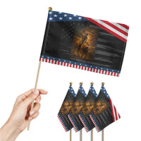 Patriotic Cowboy Patriotic Handheld Flag American Bucking Bull Rider USA Rodeo Art