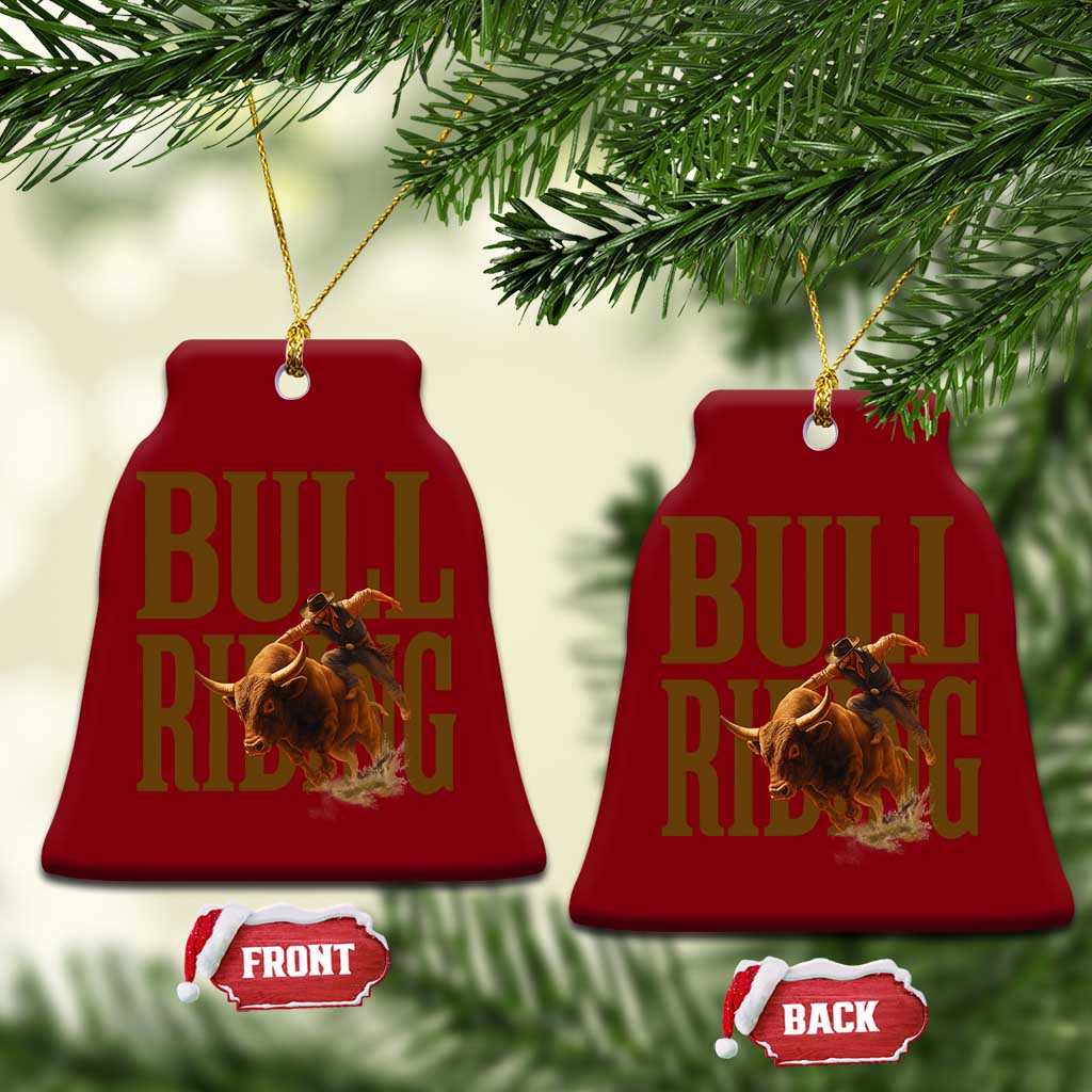 Bull Riding Cowboy Western Texas Rodeo Life Ceramic Ornament - Wonder Print Shop