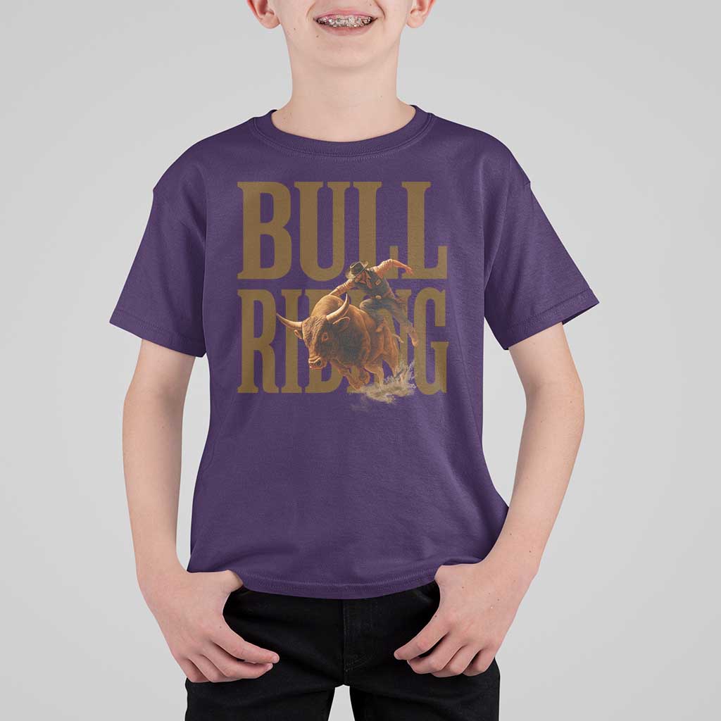 Bull Riding Cowboy Western Texas Rodeo Life T Shirt For Kid - Wonder Print Shop